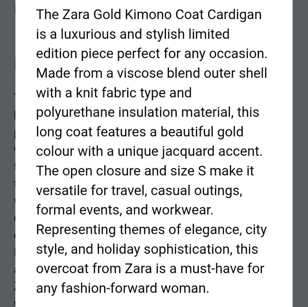 Zara Limited Edition Jaquard Knit Duster Coat Size Small Gold/ Grey,Blue - Picture 13 of 14